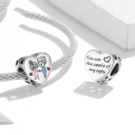 Talisman Argint 925, Charm compatibil Pandora – First Love, Bijuterii Nadiela [2]