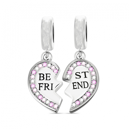 Talismane cu zirconiu - Talisman Argint 925, Charm compatibil Pandora – Best Friends, Bijuterii Nadiela