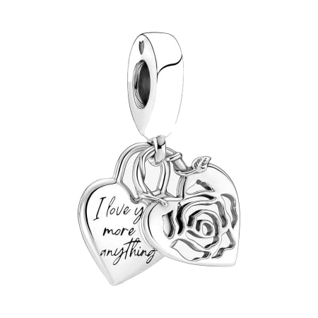 Talismane cu zirconiu - Talisman Argint 925, Charm compatibil Pandora – I Love You More Than Anything, Bijuterii Nadiela