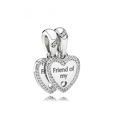Talismane cu mesaje - Talisman Argint 925, Charm compatibil Pandora – Friend of my heart, Bijuterii Nadiela