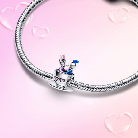 Talisman Argint 925, Charm compatibil Pandora – Donald and Daisy's Lucky Mug [3]