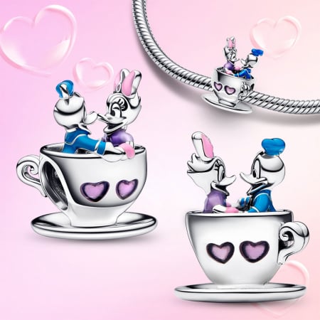 Talisman Argint 925, Charm compatibil Pandora – Donald and Daisy's Lucky Mug [2]