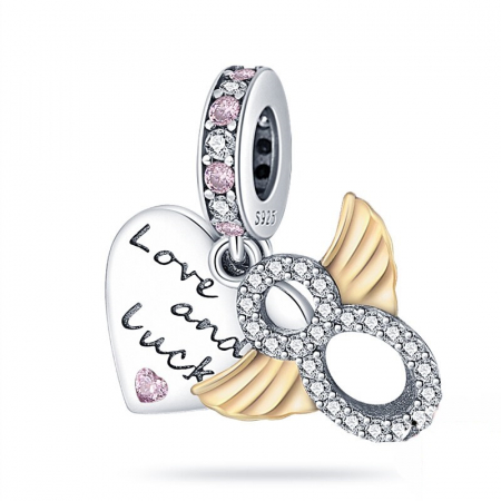 Talisman Argint 925, Charm compatibil Pandora – Love and luck, Bijuterii Nadiela Talismane cu teme - Talisman Argint 925, Charm compatibil Pandora – Love and luck, Bijuterii Nadiela