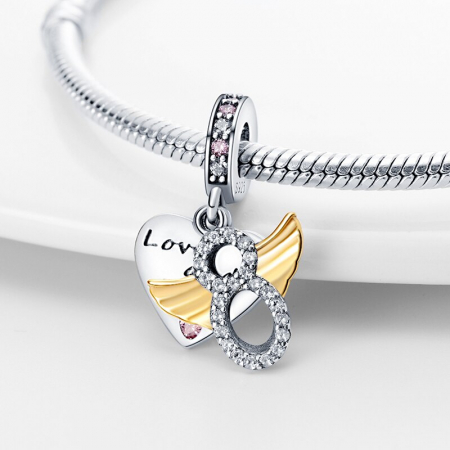 Talisman Argint 925, Charm compatibil Pandora – Love and luck, Bijuterii Nadiela [1]