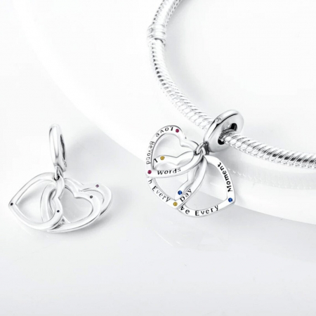 Talisman Argint 925, Charm compatibil Pandora – Love, Laugh, Live, Bijuterii Nadiela [3]