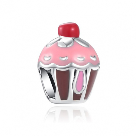 Talisman Argint 925, Charm compatibil Pandora – Little Cupcake, Bijuterii Nadiela Talismane colorate - Talisman Argint 925, Charm compatibil Pandora – Little Cupcake, Bijuterii Nadiela