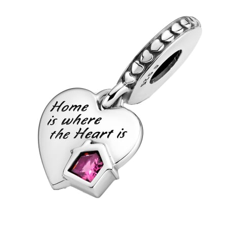 Talismane - Talisman Argint 925, Charm compatibil Pandora – Home is where the heart is, Bijuterii Nadiela