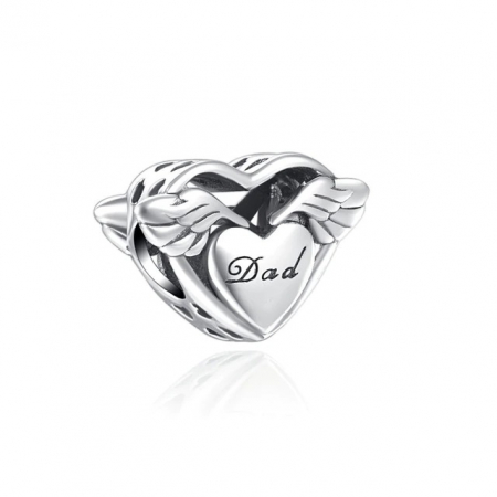 Talismane cu mesaje - Talisman Argint 925, Charm compatibil Pandora – Dad's wings, Bijuterii Nadiela