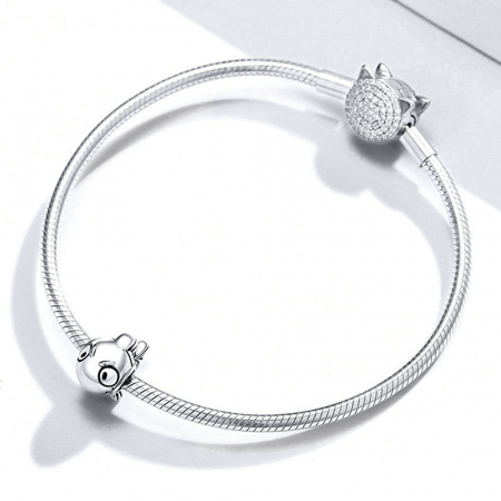 Talisman Argint 925, Charm compatibil Pandora – Pestisorul Arlechin, Bijuterii Nadiela [2]