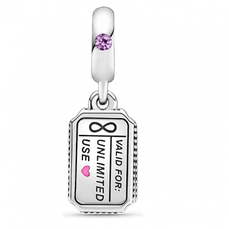 Talisman Argint 925, Charm compatibil Pandora – Love Coupon, Free hug, Free kiss, Bijuterii Nadiela [2]