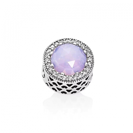 Talismane cu zirconiu - Talisman Argint 925, Charm compatibil Pandora – Pink stone, Bijuterii Nadiela