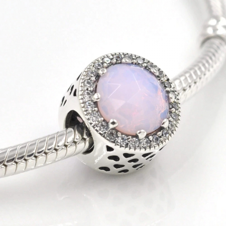Talisman Argint 925, Charm compatibil Pandora – Pink stone, Bijuterii Nadiela [1]