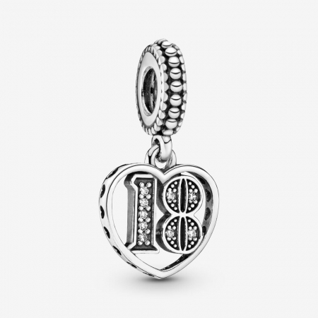 Talismane cu mesaje - Talisman Argint 925, Charm compatibil Pandora – Sweet 18, Bijuterii Nadiela