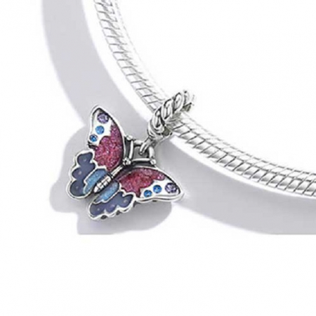 Talisman Argint 925, Charm compatibil Pandora – Fluturas colorat, Bijtuerii Nadiela [3]