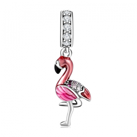 Talismane cu zirconiu - Talisman Argint 925, Charm compatibil Pandora – Flamingo , Bijuterii Nadiela