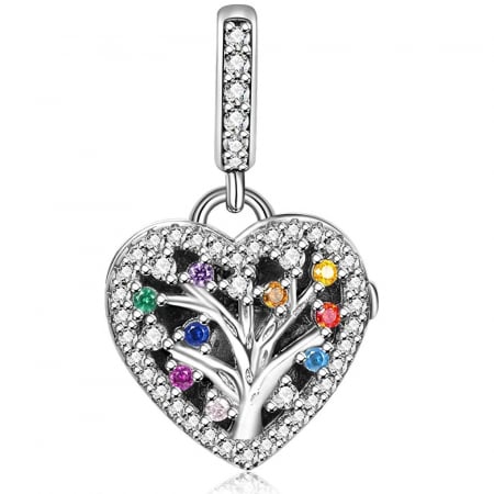 Talismane cu mesaje - Talisman Argint 925, Charm compatibil Pandora – Copacul colorat, Bijuterii Nadiela