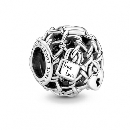 Talisman Argint 925, Charm compatibil Pandora – True Love, Bijuterii Nadiela [3]