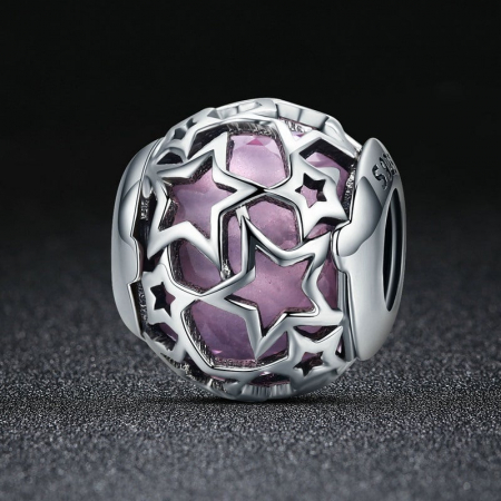 Talisman Argint 925, compatibil Pandora – Pink Stars [4]