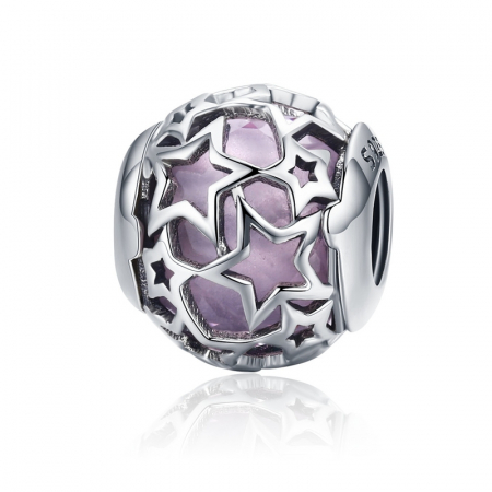 Talismane cu zirconiu - Talisman Argint 925, compatibil Pandora – Pink Stars