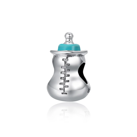Talismane cu teme - Nadiela Talisman Argint 925, compatibil Pandora – Blue baby bottle