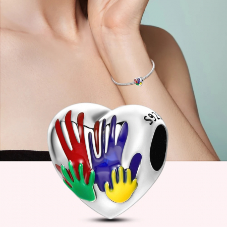 Bijuterii Nadiela, Talisman Argint 925, compatibil Pandora – Hand in Hand [2]