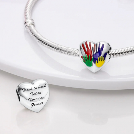 Bijuterii Nadiela, Talisman Argint 925, compatibil Pandora – Hand in Hand [3]