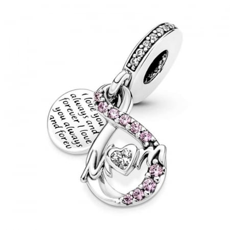 Talismane cu mesaje - Bijuterii Nadiela, Talisman Argint 925, compatibil Pandora – Iubire pentru Mama
