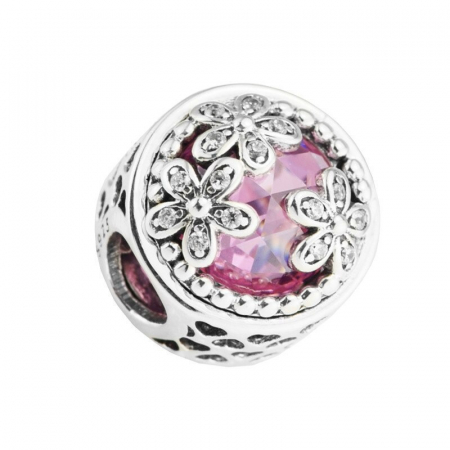 Talismane cu zirconiu - Talisman Argint 925, Charm compatibil Pandora – Blessed Flower, Bijuterii Nadiela