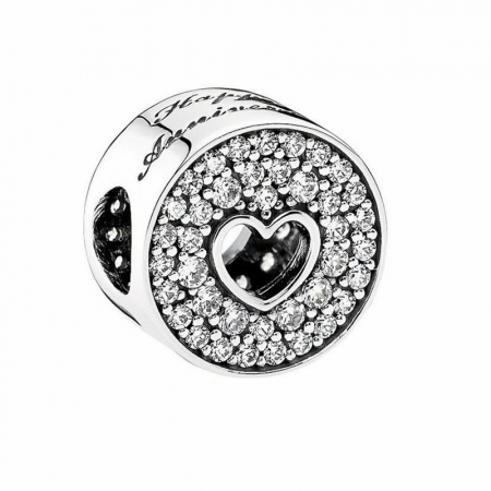 Talismane cu zirconiu - Talisman Argint 925, Charm compatibil Pandora – Happy Anniversary, Bijuterii Nadiela