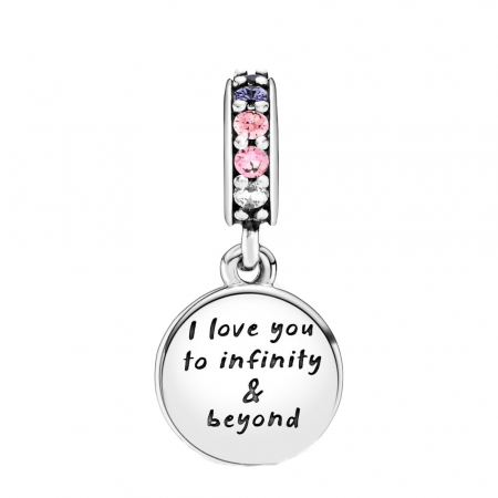 Talisman Argint 925, Charm compatibil Pandora – I love you to infinity and beyond, Bijuterii Nadiela [4]