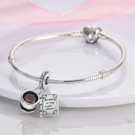 Talisman Argint 925, Charm compatibil Pandora – Reading is my super power, Bijuterii Nadiela [2]