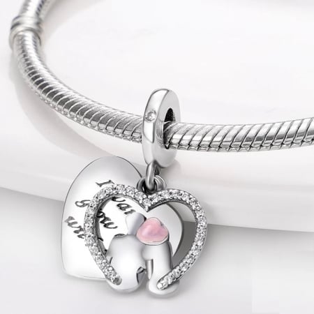 Talisman Argint 925, Charm compatibil Pandora – Growing Old Together, Bijuterii Nadiela [1]
