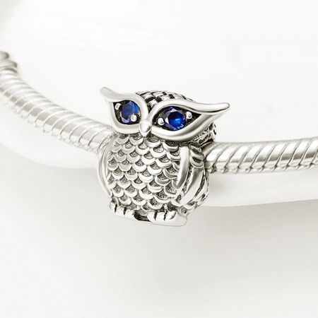 Talisman Argint 925, Charm compatibil Pandora – Lucky Owl, Bijuterii Nadiela [2]
