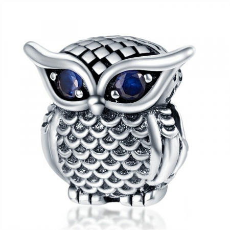 Talismane cu animale - Talisman Argint 925, Charm compatibil Pandora – Lucky Owl, Bijuterii Nadiela