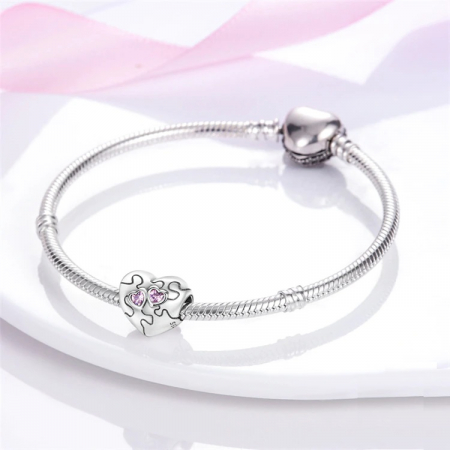 Talisman Argint 925, Charm compatibil Pandora – Heart EKG, Bijuterii Nadiela [1]