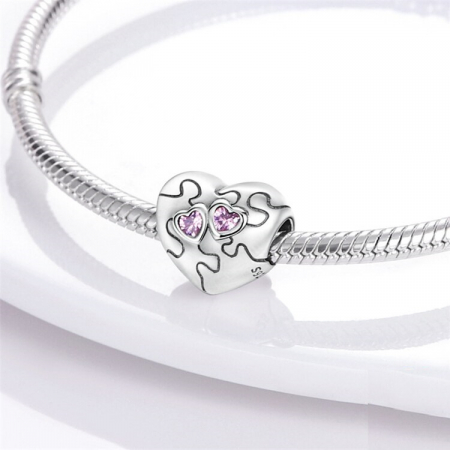 Talisman Argint 925, Charm compatibil Pandora – Heart EKG, Bijuterii Nadiela [2]