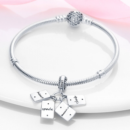 Talisman Argint 925, Charm compatibil Pandora – Careu de ASI, Bijuterii Nadiela [2]