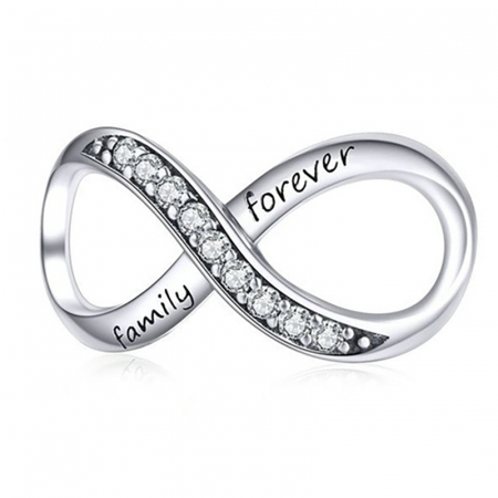 Talismane cu zirconiu - Talisman Argint 925, Charm compatibil Pandora – Family forever, Bijuterii Nadiela
