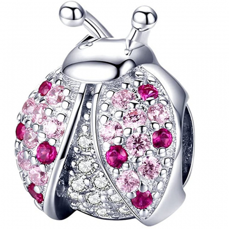 Talismane colorate - Talisman Argint 925, Charm compatibil Pandora – Lady Bug, Bijuterii Nadiela