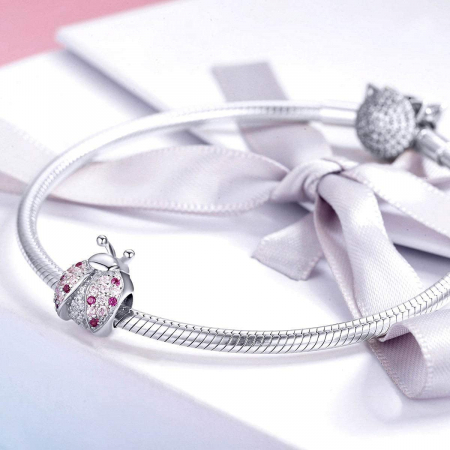 Talisman Argint 925, Charm compatibil Pandora – Lady Bug, Bijuterii Nadiela [1]
