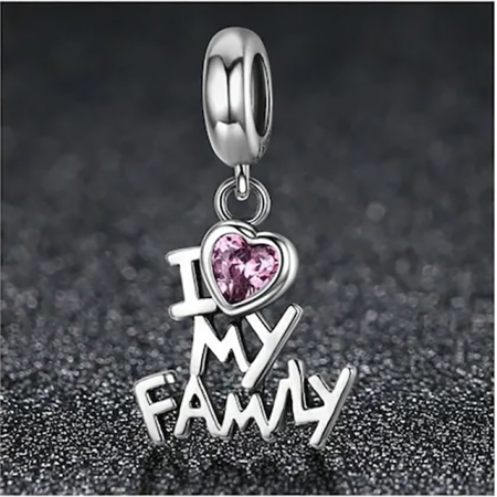 Talisman Argint 925, Charm compatibil Pandora – Love my family, Bijuterii Nadiela [2]