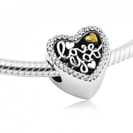 Talisman Argint 925, Charm compatibil Pandora – Love you, Bijuterii Nadiela [3]