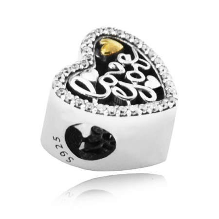Talisman Argint 925, Charm compatibil Pandora – Love you, Bijuterii Nadiela [2]