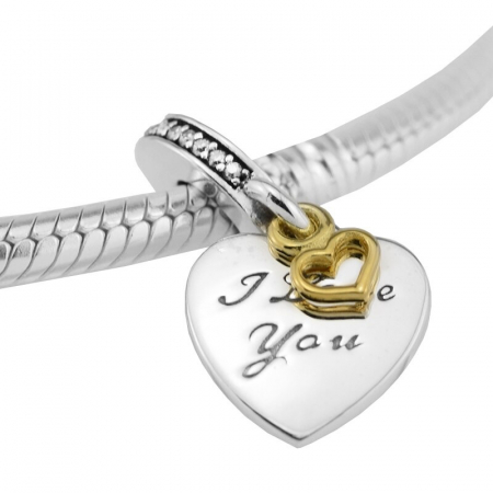 Talisman Argint 925, Charm compatibil Pandora – Te iubesc pentru totdeauna, Bijuterii Nadiela [2]