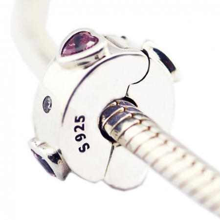 Clips pentru Bratari Pandora din Argint 925 – Clips with hearts, Bijuterii Nadiela [1]