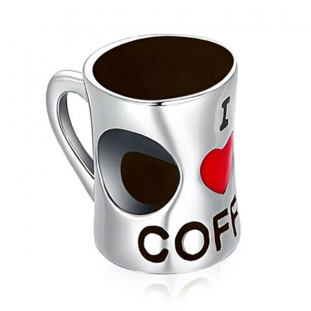 Talismane cu teme - Talisman Argint 925, Charm compatibil Pandora – Coffee addict, Bijuterii Nadiela