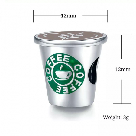 Talisman Argint 925, Charm compatibil Pandora – Coffee Coffee and Coffee, Bijuterii Nadiela [1]