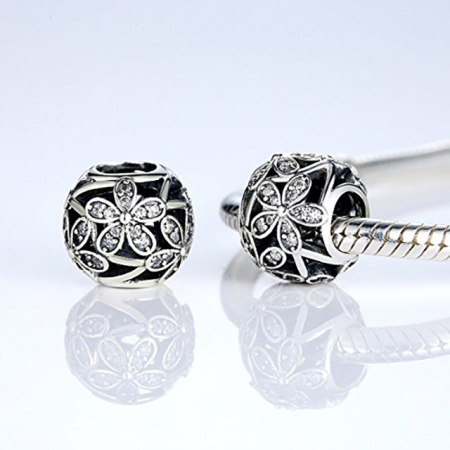 Talisman Argint 925, Charm compatibil Pandora – Cristal Flower, Bijuterii Nadiela [1]