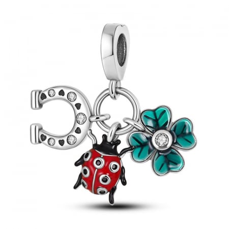 Talismane cu zirconiu - Talisman Argint 925, Charm compatibil Pandora – Good Luck, Bijuterii Nadiela