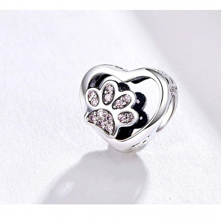 Talisman Argint 925, Charm compatibil Pandora – Heart of my dog, Bijuterii Nadiela [1]